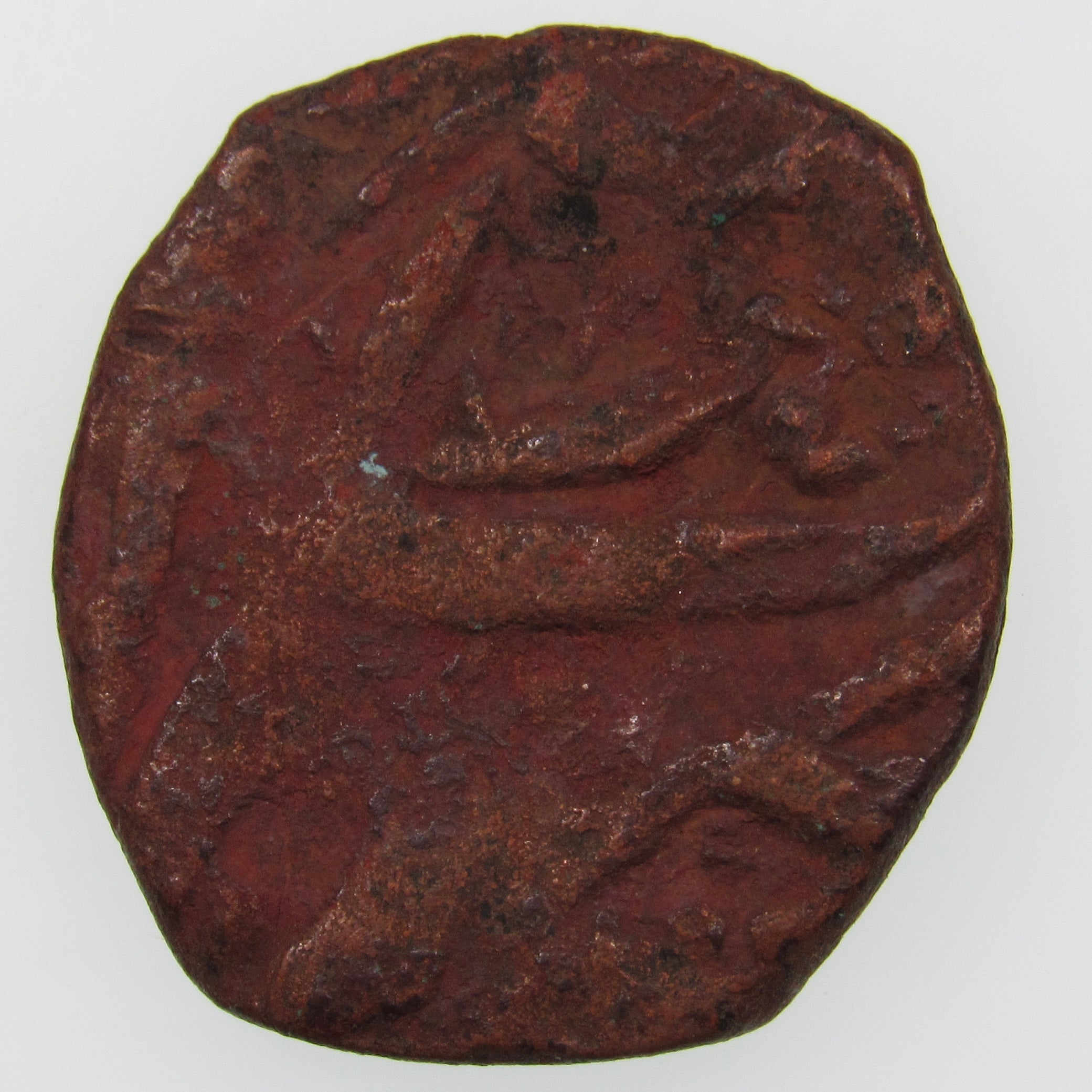 AFGHANISTAN. Civic Copper Falus (3.85 g.). Herat, AH1227 (1812). C/M "Rayij" (Current). KM-44. A-3235.
