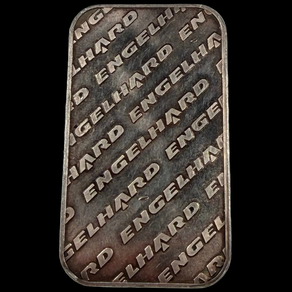 1 oz Silver Bar — Engelhard (Tall Eagle Design). Serial #FU87202. .999 Fine Silver.