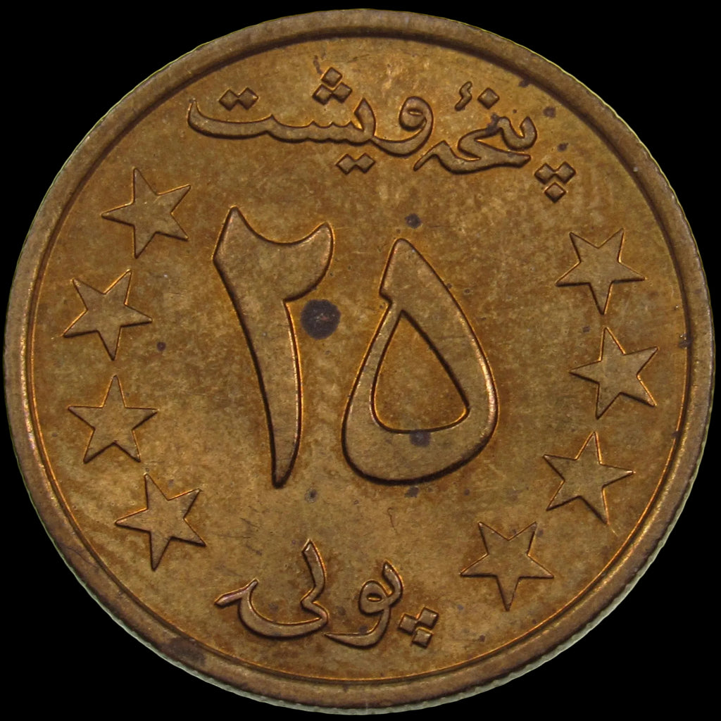 AFGHANISTAN. Democratic Republic. Manganese Brass 25 Pul. Llantrisant, SH1359 (1980). KM-996. Schön-106. Y-115.