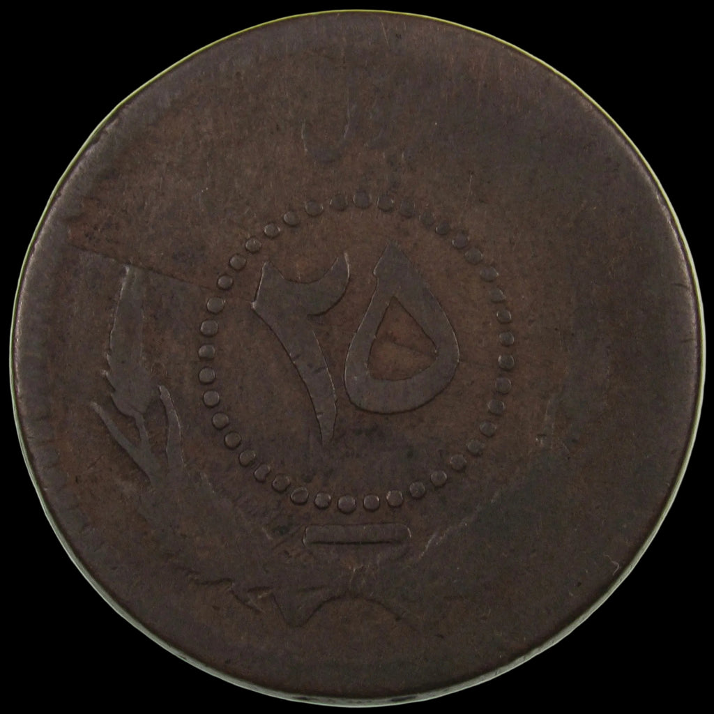 AFGHANISTAN. Kingdom. Mohammad Zahir Shah, 1933-1973. Bronze 25 Pul. Kabul, SH1313 (1934). Lamination Error. KM-931.